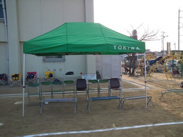 S.T様 かんたんてんと3(スチール&アルミ複合)で設営した事例