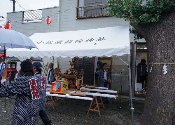 小松原稲荷神社様 イベント集会テント(伸縮式)で設営した事例