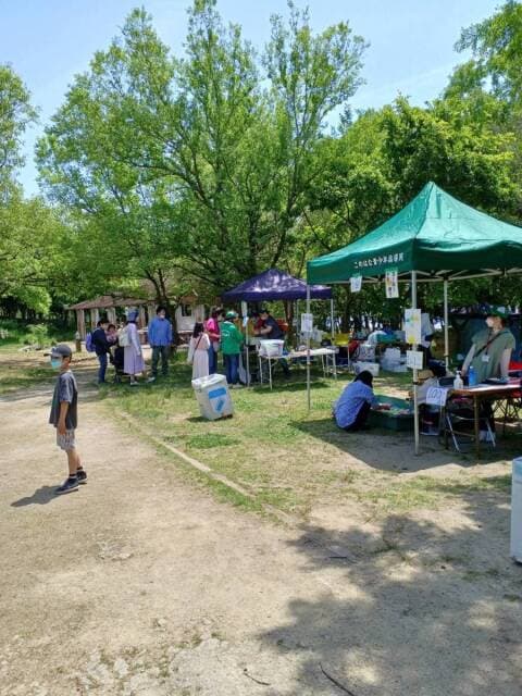 此花区青少年指導員連絡協議会様 クイックテント(オールアルミフレーム)で設営した事例