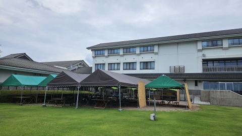 株式会社シマダ様 イベント集会テント(定番品)軒高200cmで設営した事例