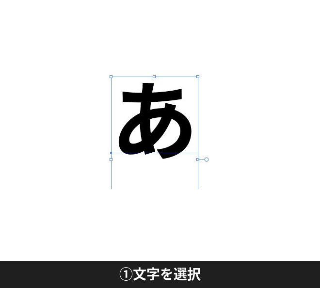 文字をアウトライン化する手順（①文字を選択→②書式→アウトラインを作成→③文字がパスに変換）
