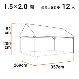 1.5×2.0間 標準白天幕
