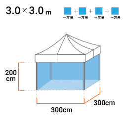 3.0m×3.0m 寸法図