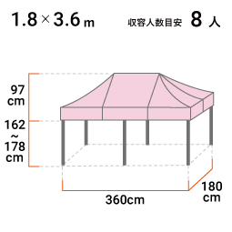 1.8m×3.6m 寸法図
