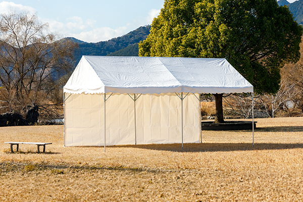 組立パイプテント 一方幕 軒高200cm 商品画像1