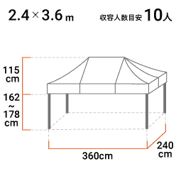 2.4m×3.6m 標準色天幕