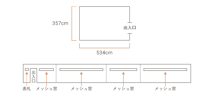 2.0間×3.0間 住居タイプ(ひさしなし)